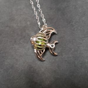 18k white gold plated pendant